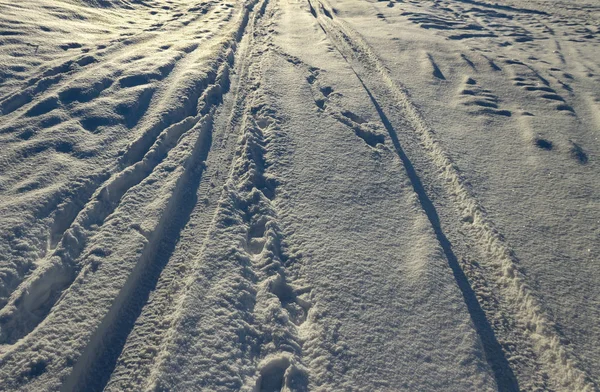 农村公路在冬季. — 图库照片