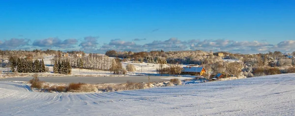 Winter country landscape. — Stock Photo, Image