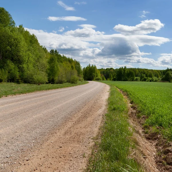 Onverharde weg in platteland. — Stockfoto