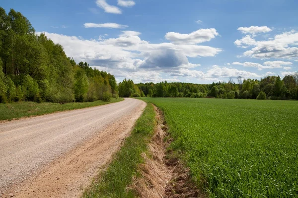 Onverharde weg in platteland. — Stockfoto