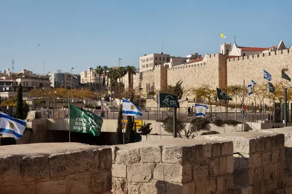 Jerusalén en el muro de la Ciudad Vieja . — Foto de Stock