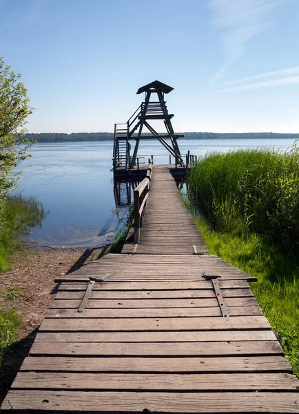 Lago Marsh con torre . —  Fotos de Stock