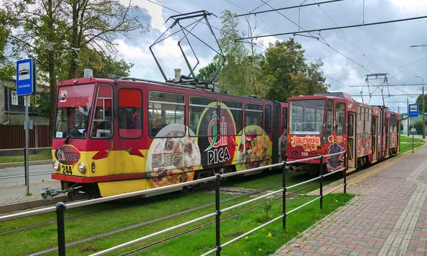 Panoráma města s tramvají. — Stock fotografie