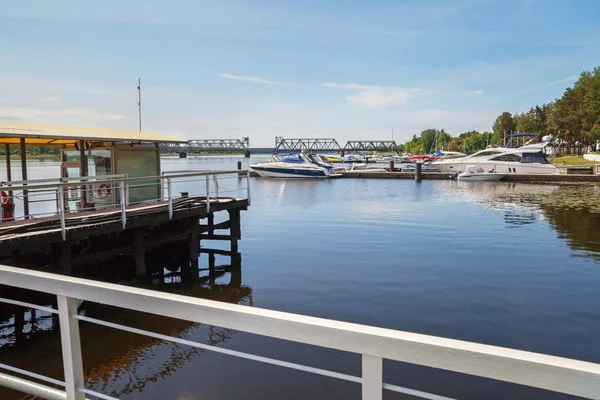 Petrol station on the river. — Stock Photo, Image