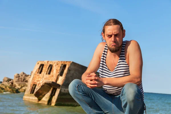 Young man sailor. — Stock Photo, Image