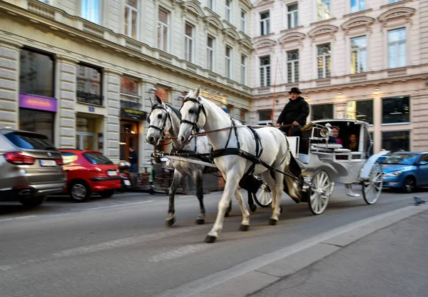 维也纳老城传统的老式运输. — 图库照片