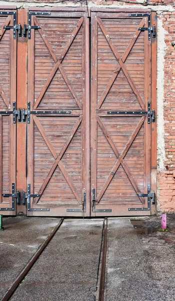 Big gate of tram depo. — Stock Photo, Image