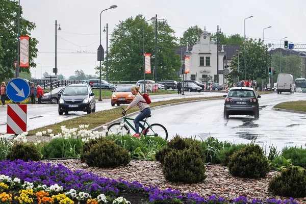 View a center of city after rain. — Stock Photo, Image