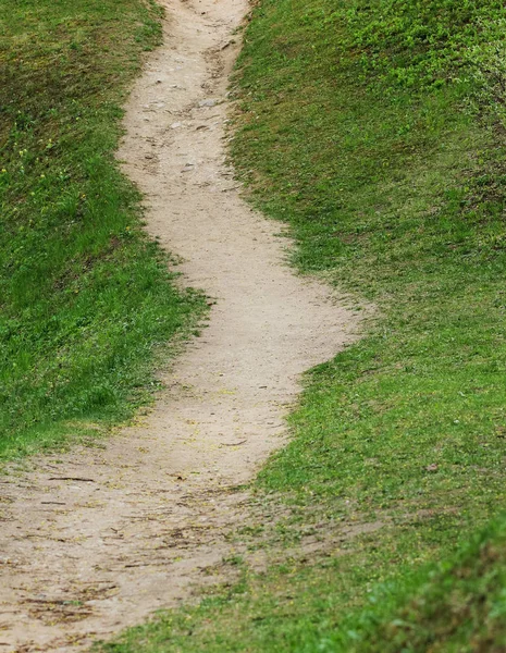 Schotterweg im Grünen. — Stockfoto