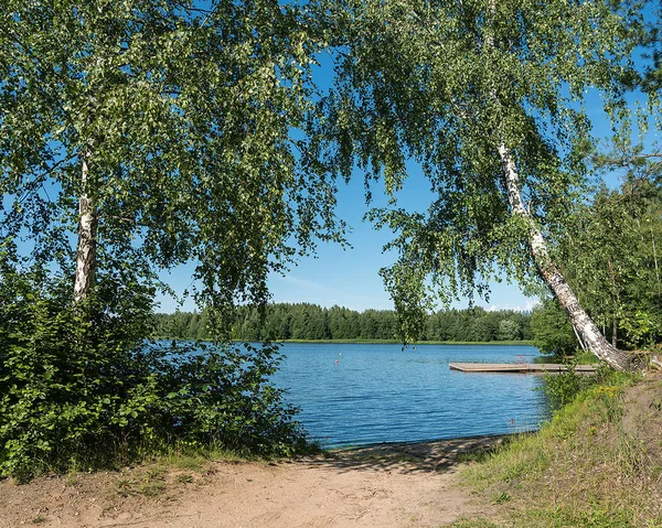 View to small lake. — Stock Photo, Image