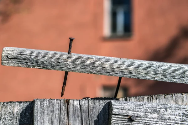 Gammalt trästaket. — Stockfoto