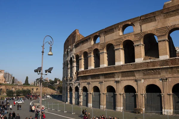 Itália Roma Fevereiro Coliseu Anfiteatro Oval Centro Cidade Vista Para — Fotografia de Stock