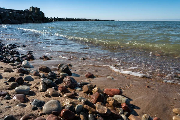 Steinküste Der Nordmole Liepaja — Stockfoto