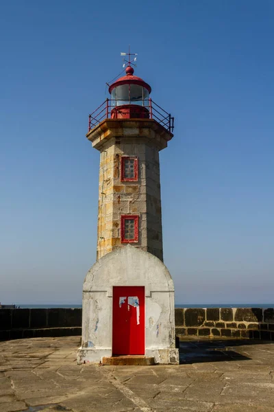 Vista Topo Con Faro Viejo Oporto — Foto de Stock