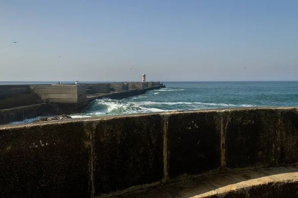 Widok Pieprzyk Wybrzeżu Oceanu Atlantyckiego Porto — Zdjęcie stockowe