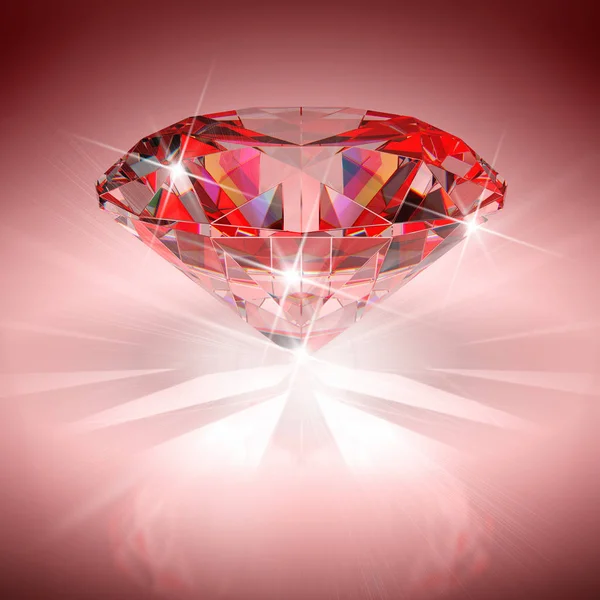 Red diamond in light — Stock Photo, Image