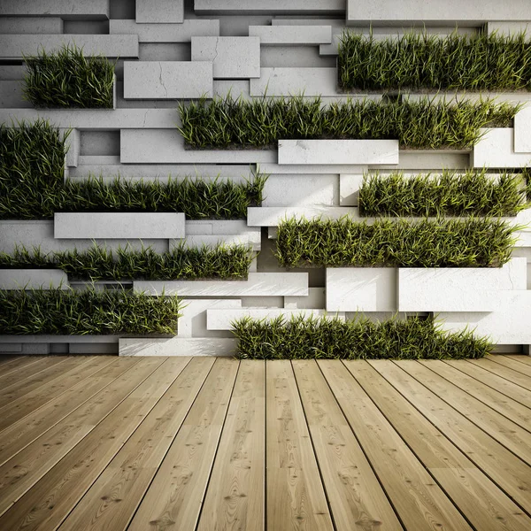 Wall with vertical gardens — Stock Photo, Image