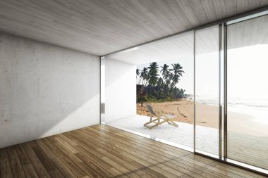 Modern ev içinde büyük Teras