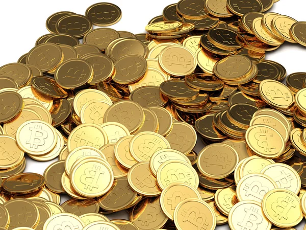 Altın bitcoins arka plan — Stok fotoğraf