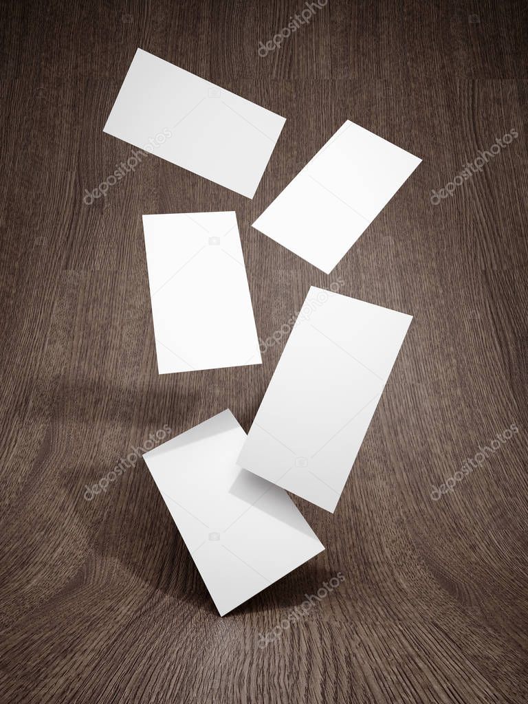 Business card falling