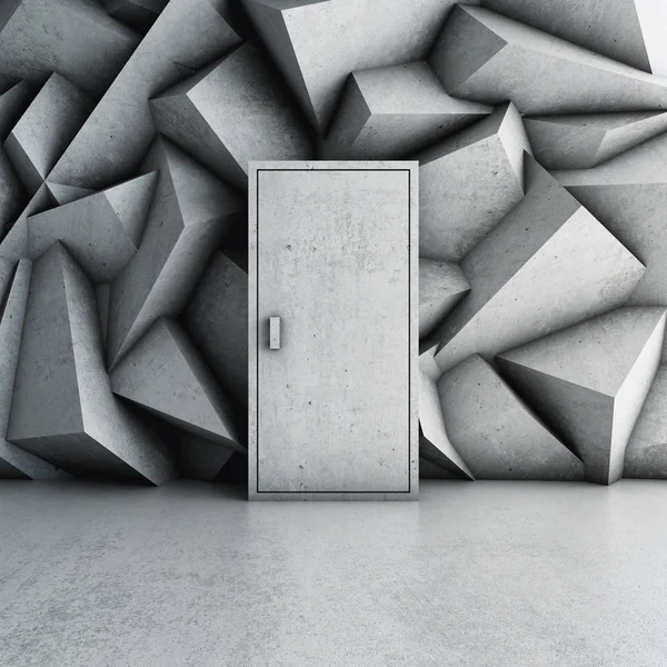 Porta na parede de concreto — Fotografia de Stock