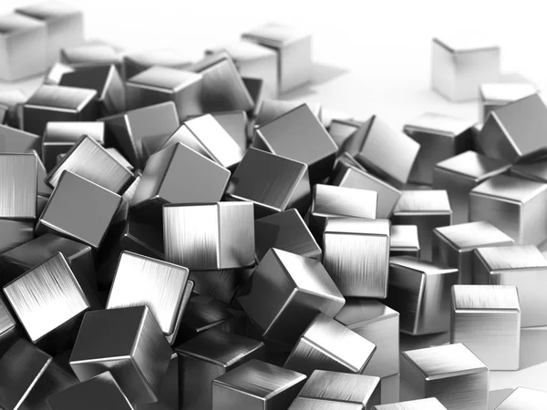 Cubos de metal em foco — Fotografia de Stock