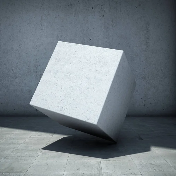 Cube abstrait en béton — Photo