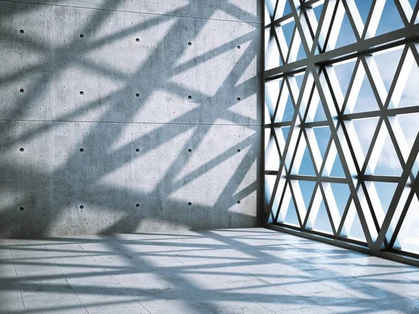 Salão de concreto moderno — Fotografia de Stock