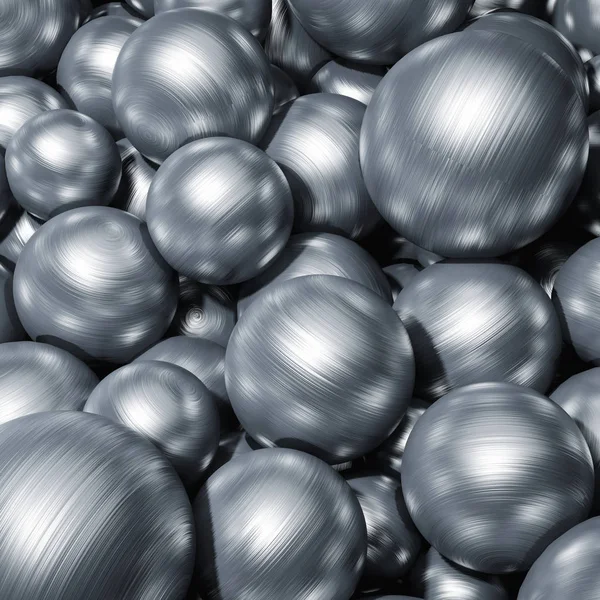Verspreide metalen ballen — Stockfoto