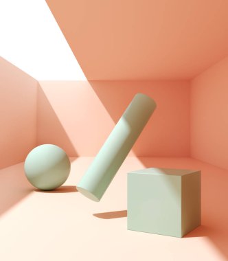 Ürün gösterimi için soyut geometrik şekiller