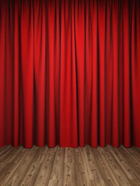 Rote Vorhänge auf der Bühne — Stockfoto