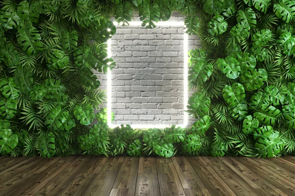 Vertical garden of palm leaves — Stock Photo, Image