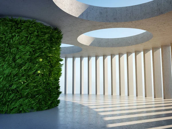 Architektonische Gestaltung der modernen Betonhalle — Stockfoto