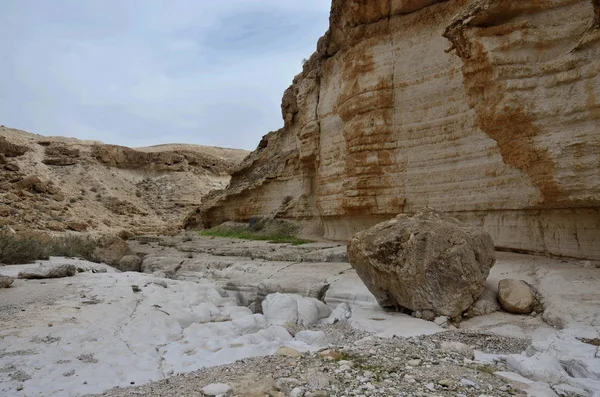 Vista Del Cañón Wadi Murabba Desierto Judea Israel Medio Oriente —  Fotos de Stock