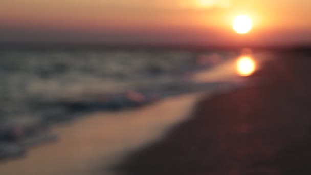 Серфінгові Хвилі Біля Берега Прекрасні Кадри Морського Припливу Хвилі Заході — стокове відео