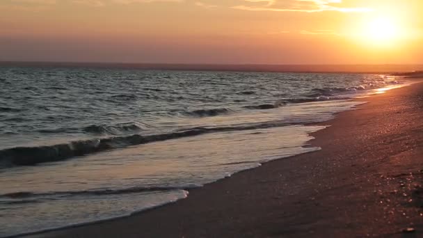 Surf Fale Pobliżu Brzegu Piękny Materiał Przypływ Morza Fale Zachodzie — Wideo stockowe