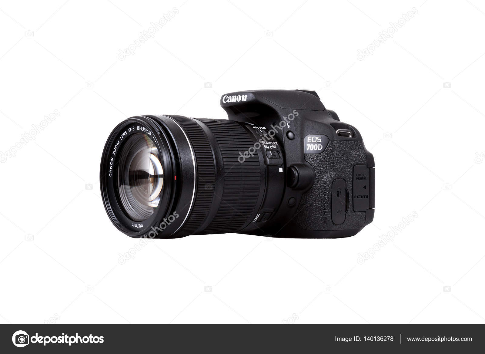 Canon Eos 700d Kit 18 135 Is Stm Dslr Black Stock Editorial