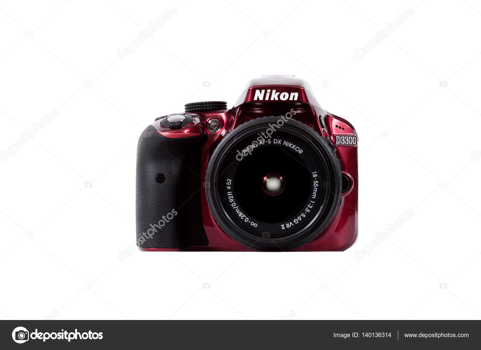 Nikon DSLR D3300 kit 18-55 VR red – Stock Editorial Photo