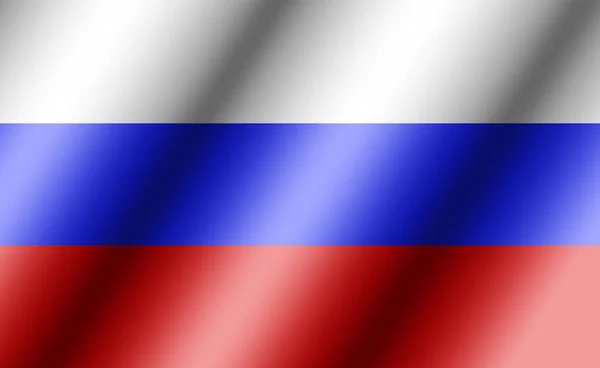 Ryssland flagg, tredimensionell återges, satin konsistens — Stockfoto