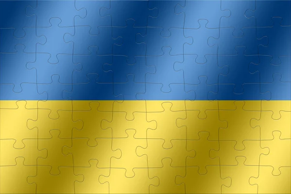 Ukrajna zászló kirakós játék — Stock Fotó