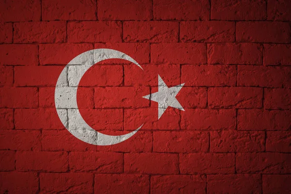 Flag with original proportions. Closeup of grunge flag of Turkey — Stock Photo, Image