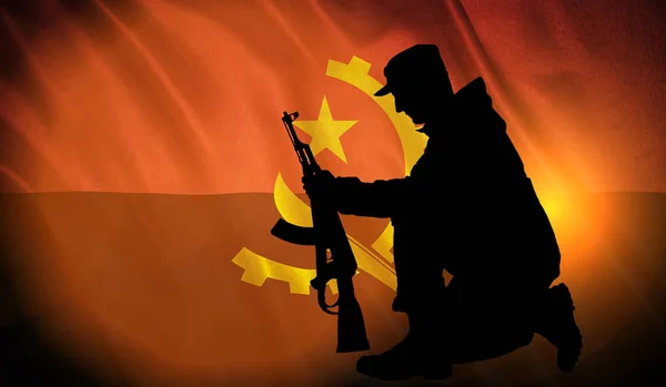 Flagge der Angola — Stockfoto