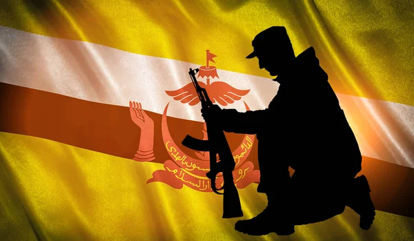 Flagge der Brunei — Stockfoto