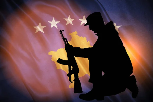 Flagge von kosovo — Stockfoto