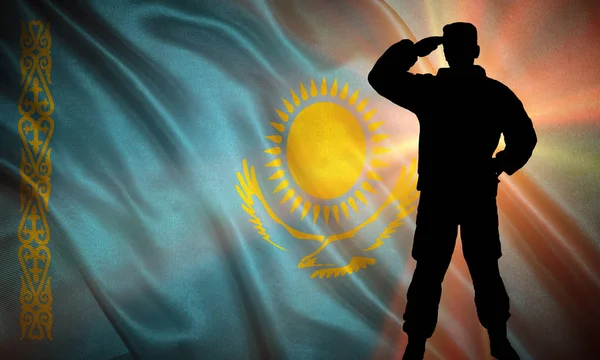 Flagga Kazakstan — Stockfoto