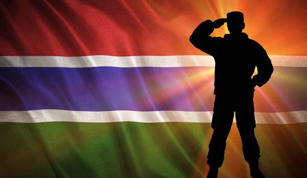 Flagge von Gambia — Stockfoto