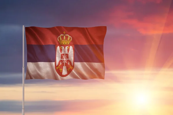 塞尔维亚共和国的旗帜 — 图库照片