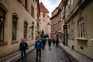 Prag, Çek Cumhuriyeti - 11.08.2019. Eski şehrin mimarisi.