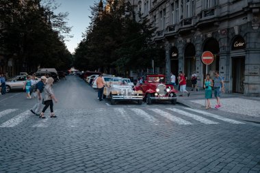 Prag, Çek Cumhuriyeti - 10.08.2019. Eski şehrin mimarisi.