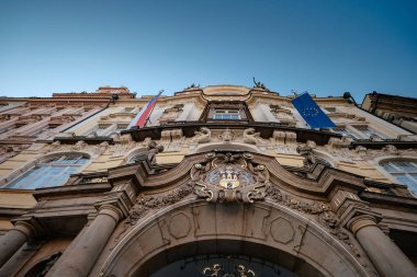 Prag, Çek Cumhuriyeti - 10.08.2019. Eski şehrin mimarisi.